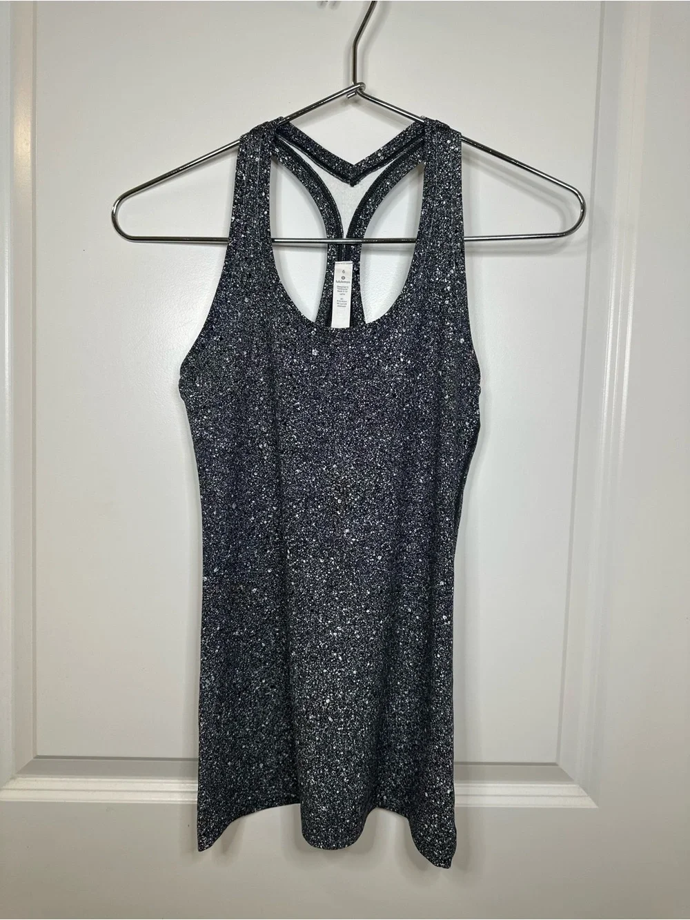 Lululemon Racerback Tank Top | Black & White Splatter‎ | 6